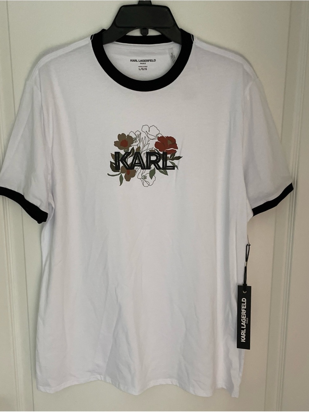 NWT Karl Lagerfeld Tee Shirt Men’s White Size Large